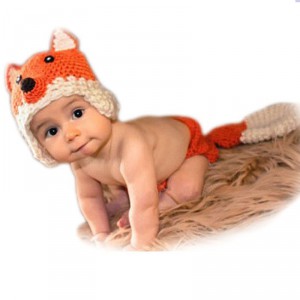 Baby Fox Hat and Diaper Cover Set