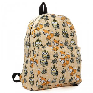Fox Owl Canvas Backpack Yellow