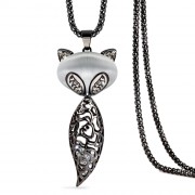 100761-Vintage-Crystal-Fox-Necklace-silver