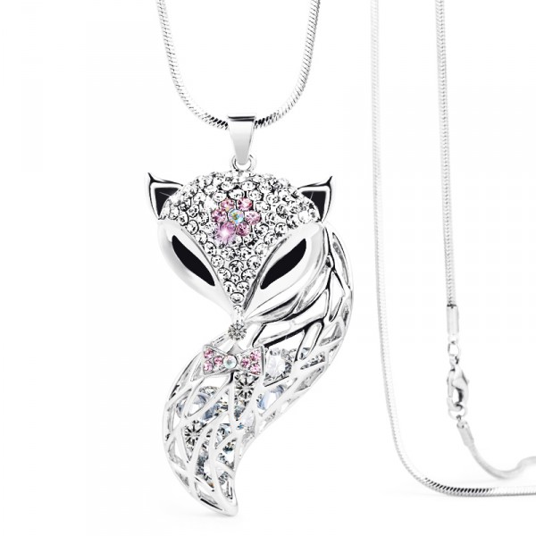 100770-Fox-Rhinestone-Pendant-silver